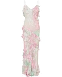 LoveShackFancy - Rialto Ruffled Jacquard Maxi Dress - Lyst