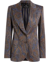 Etro - Printed Cotton-Blend Blazer - Lyst
