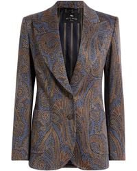 Etro - Printed Cotton-Blend Blazer - Lyst