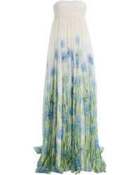 Oscar de la Renta - Allium-Printed Silk-Chiffon Gown - Lyst