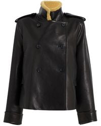 KHAITE - Dean Shearling-Collar Leather Jacket - Lyst