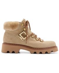 Roger Vivier - Viv Rangers Truck Shearling Booties - Lyst