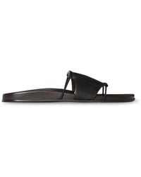 The Row - Vivienne Leather Slide Sandals - Lyst