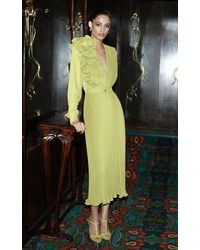 Elie Saab - Plissé Chiffon Midi Skirt - Lyst