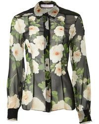 Carolina Herrera - Floral Silk Chiffon Shirt - Lyst