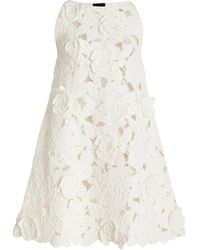 Oscar de la Renta - Gardenia Crocheted Cotton Mini Trapeze Dress - Lyst
