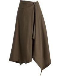Sloan - Exclusive Summer Wool Asymmetric Midi Skirt - Lyst