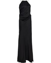 Victoria Beckham - Chain-Detailed Satin Halter Gown - Lyst