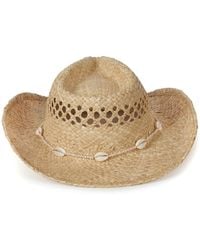 Lack of Color - Shell-embellished Raffia Cowboy Hat - Lyst
