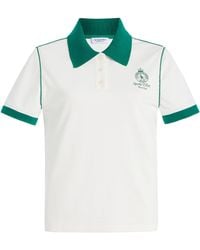 Sporty & Rich - Crown 70S Cotton-Pique Polo Shirt - Lyst