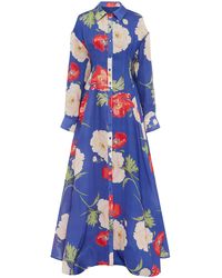 LEO LIN - Josephine Floral Silk Gown - Lyst