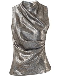 La Fuori - Burnt Snake Gloss Draped Top - Lyst