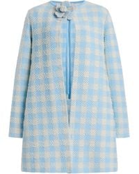 Oscar de la Renta - Flower-Detailed Gingham Coat - Lyst