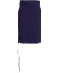 Ferragamo - Draped Organza Midi Skirt - Lyst