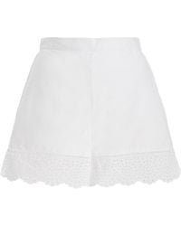 By Malene Birger - Greta Eyelet-Detailed Cotton Shorts - Lyst