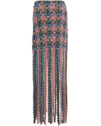 Ulla Johnson - Gais Fringed Macramé Cotton Knit Skirt - Lyst