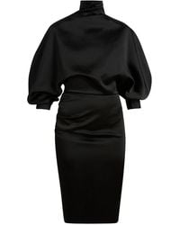 KHAITE - Harlin Crushed Satin Midi Dress - Lyst