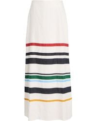 Cala De La Cruz - Exclusive Tua Striped Linen Maxi Skirt - Lyst