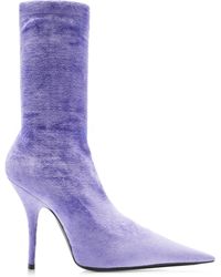 Balenciaga - Knife Velvet Sock Boots - Lyst
