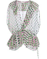 Dries Van Noten - Cally Bis Polka-Dot Silk-Creponne Top - Lyst