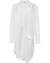 JW Anderson - Tuxedo Draped Silk Midi Dress - Lyst