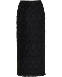 Oscar de la Renta - Gardenia Guipure-lace Tweed Midi Pencil Skirt - Lyst