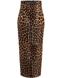 KHAITE - Loxley Leopard-Print Calf Hair Maxi Skirt - Lyst