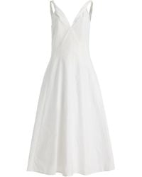 Rohe - Twisted-Shoulder Cotton-Blend Midi Dress - Lyst
