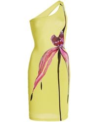 Louisa Ballou - Exclusive Plunge Asymmetric Jersey Mini Dress - Lyst