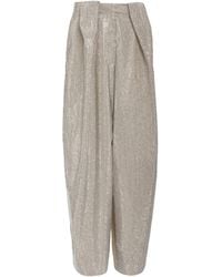 Stella McCartney - Crystal-Embellished Cotton-Twill Balloon Pants - Lyst