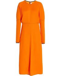 Victoria Beckham Dolman-sleeve Crepe Midi Dress - Orange