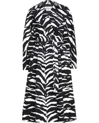 Alaïa - Zebra-print Cotton Twill Trench Coat - Lyst