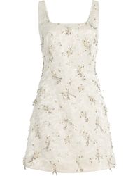 Jonathan Simkhai - Viva Embellished Floral-Embroidered Satin Mini Dress - Lyst