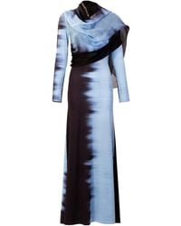 Silvia Tcherassi - Moon Cape-Detailed Silk-Blend Maxi Dress - Lyst