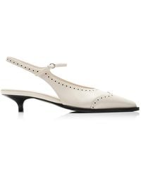 Miu Miu - Brogue Leather Mary Jane Slingback Pumps - Lyst