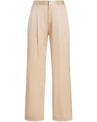 LAPOINTE - Pleated Satin Tapered Pants - Lyst