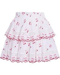 LoveShackFancy - Ruffled Cotton Mini Skirt - Lyst