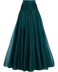 Carolina Herrera - Pintucked Organza Maxi Skirt - Lyst