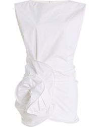 Magda Butrym - Exclusive Riviera Rose-Detailed Cotton Mini Dress - Lyst