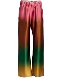 Silvia Tcherassi - Nerea Stretch-Satin Wide-Leg Pants - Lyst