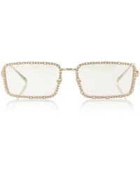 Gucci - Crystal Square-frame Metal Sunglasses - Lyst