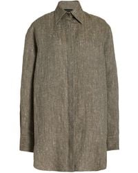Brandon Maxwell - Phillipa Linen-silk Mini Shirt Dress - Lyst
