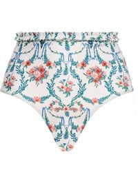 Agua Bendita - Nopal Ruffled-Trim Printed Bikini Bottom - Lyst