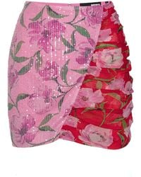 ROTATE BIRGER CHRISTENSEN - Sequined Floral Mini Skirt - Lyst
