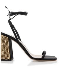 Miu Miu - Crystal-embellished Satin Sandals - Lyst
