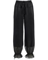 Ulla Johnson - Camile Chiffon-Trimmed Satin Pants - Lyst