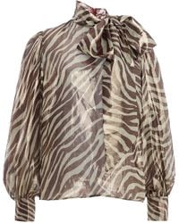 Franchise - Winona Pussy-Bow Silk Top - Lyst