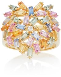 Suzanne Kalan - 18k Yellow-gold And Diamond Pastel Heart Ring - Lyst