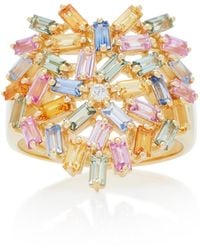 Suzanne Kalan - 18k Yellow-gold And Diamond Pastel Heart Ring - Lyst