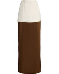 Bevza - Exclusive Double-Layer Satin Maxi Skirt - Lyst